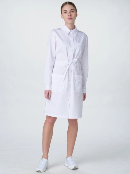 фото халат женский сансара-001 (тк.смесовая,160) medline, белый
